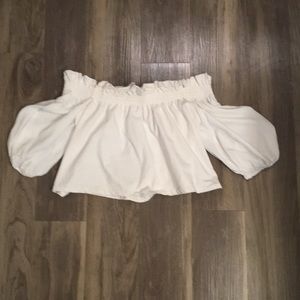Zara Off the Shoulder White Top